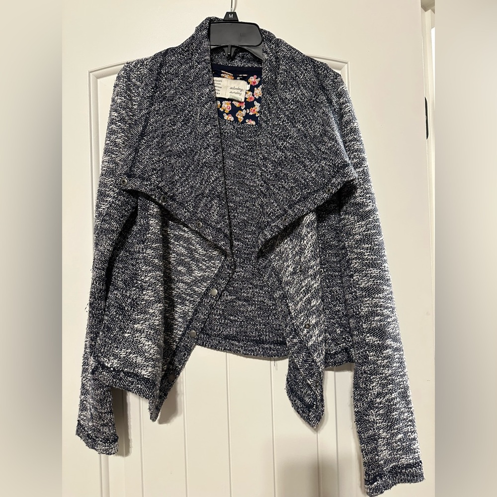 ANTHROPOLOGIE Saturday/Sunday Knit Moto Jacket S
